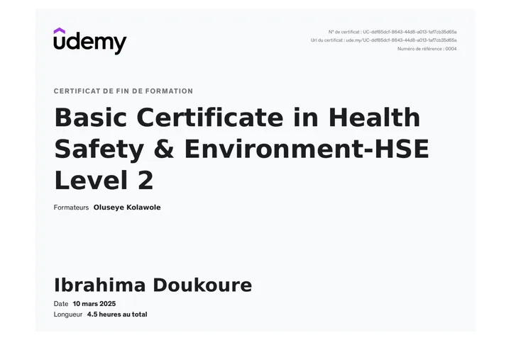Certificat de base en santé, sécurité et environnement