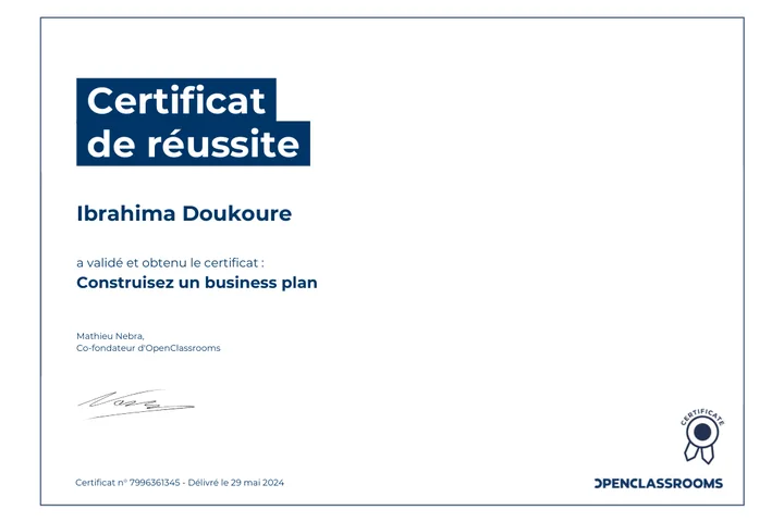 Construisez un business plan