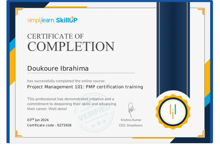 Gestion de projet 101 Formation à la certification PMP de Simpllearn Skillup