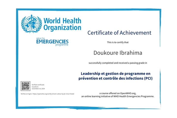 Leadership et gestion de programme en prévention et contrôle des infections
