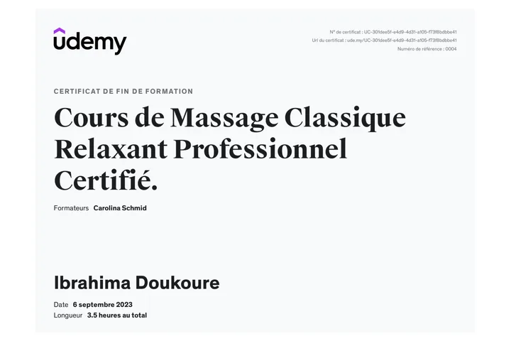 Massage Classique Relaxant Professionnel Certifié