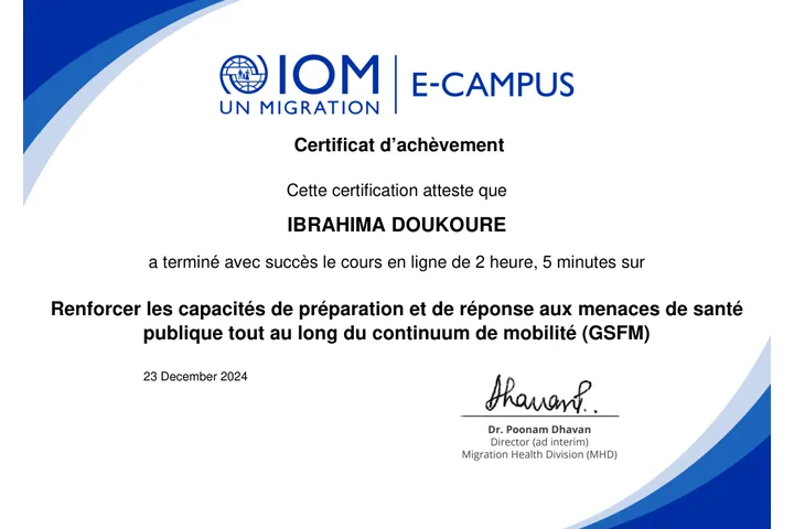 Renforcer les capacités de préparation et de réponse_aux menaces de santé publique tout au long du continuum de mobilité (GSFM)